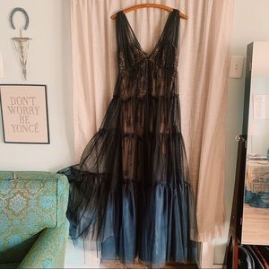 BCBGMAXAZRIA Lace and Tulle Gown